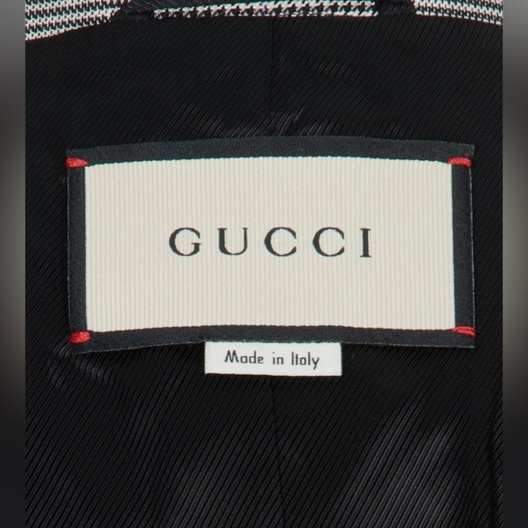 Gucci Wool Checked Floral Jacket Blazer Prince of Wales - Picture 4 of 11